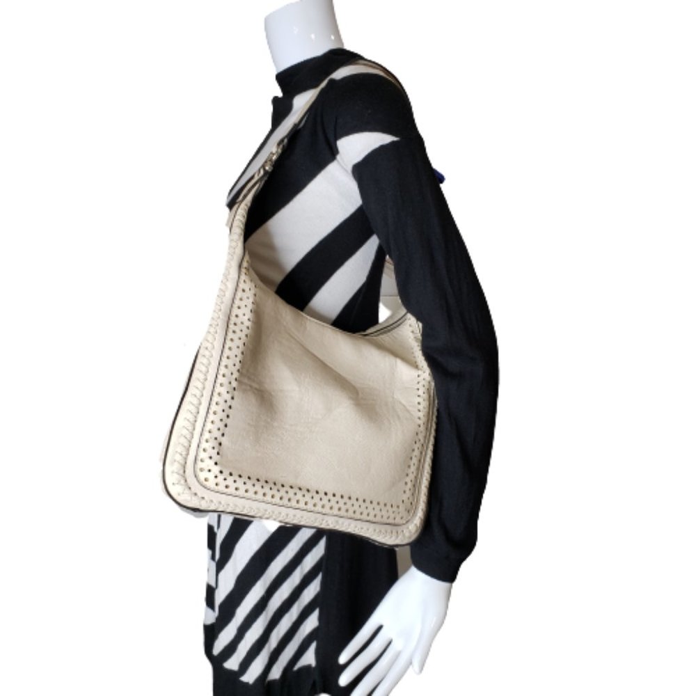 Kate & Alex Bone White Whipstich Shoulder Bag